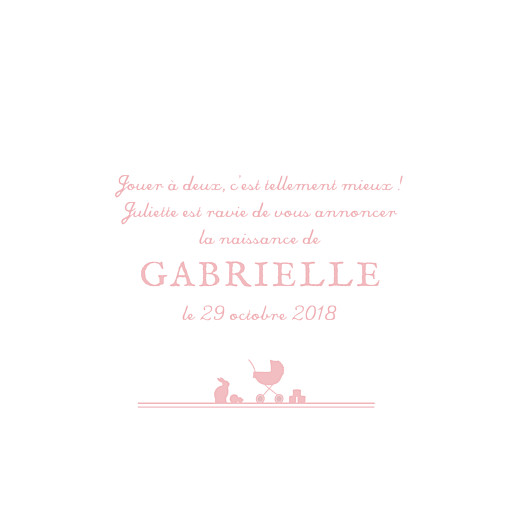 Faire-part de naissance Jeux d\'enfant (4 pages) rose Faire-part de naissance Jeux d\'enfant (4 pages) rose