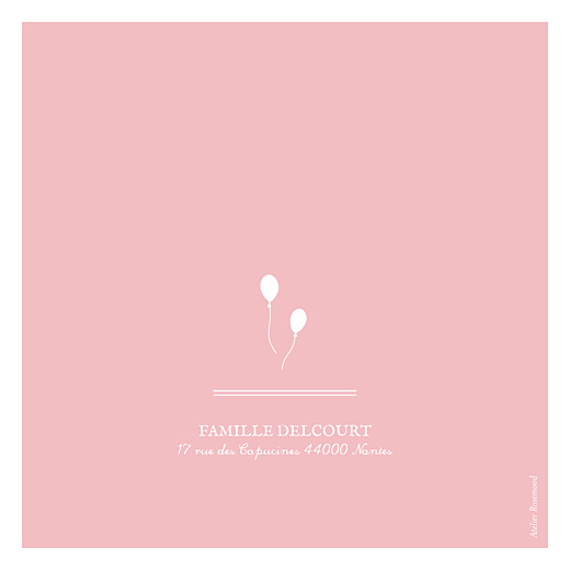 Faire-part de naissance Jeux d\'enfant (4 pages) rose Faire-part de naissance Jeux d\'enfant (4 pages) rose