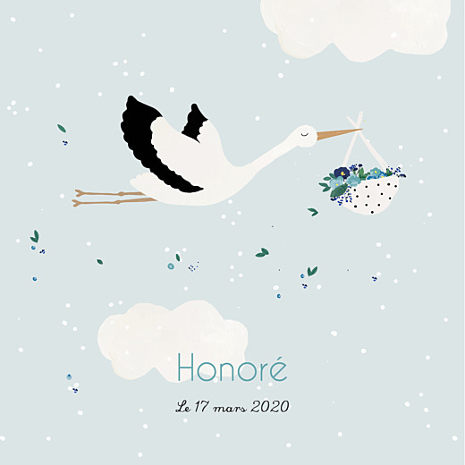 Faire-part de naissance Cigogne bleu Faire-part de naissance Cigogne bleu