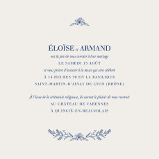 Faire-part de mariage Nature chic RV bleu Faire-part de mariage Nature chic RV bleu