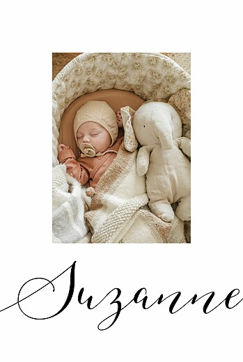 Faire-part de naissance Little big one 2 photos blanc Faire-part de naissance Little big one 2 photos blanc