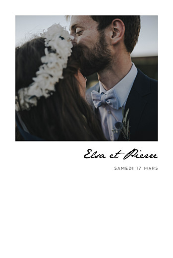 Faire-part de mariage Un joli mot portrait blanc Faire-part de mariage Un joli mot portrait blanc