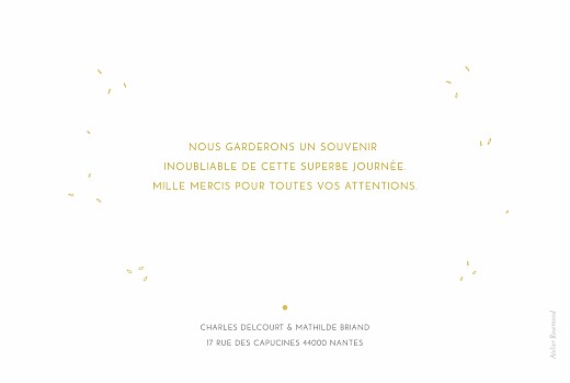 Carte de remerciement mariage Délicatesse jaune - Page 2 Carte de remerciement mariage Délicatesse jaune - Page 2