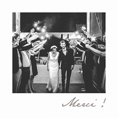 Carte de remerciement mariage Petit polaroid blanc finition Carte de remerciement mariage Petit polaroid blanc finition