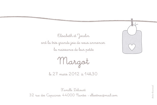 Faire-part de naissance Linge peluche fille taupe - Page 2 Faire-part de naissance Linge peluche fille taupe - Page 2