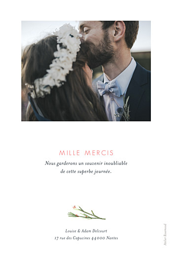 Carte de remerciement mariage Fleurs aquarelle crème - Page 2 Carte de remerciement mariage Fleurs aquarelle crème - Page 2