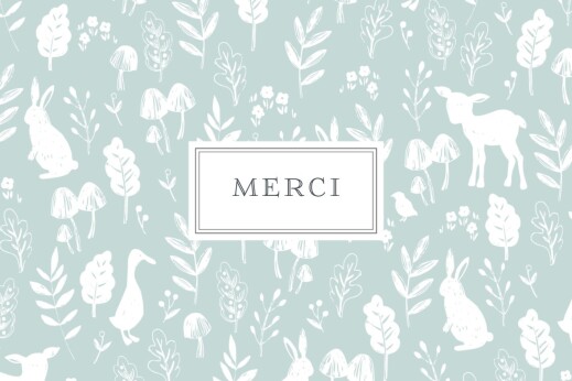 Carte de remerciement Petite fable bleu Carte de remerciement Petite fable bleu