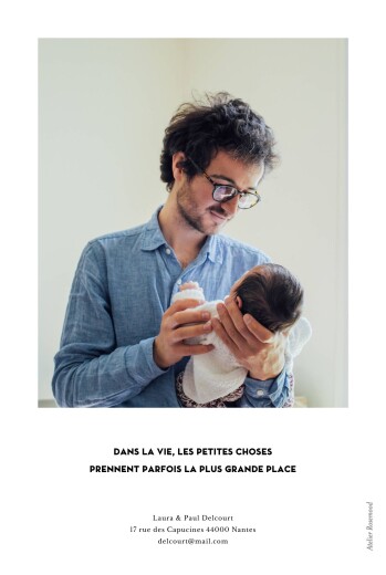 Faire-part de naissance Grand événement (portrait) blanc Faire-part de naissance Grand événement (portrait) blanc