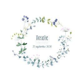 Faire-part de naissance Bouquet sauvage bleu