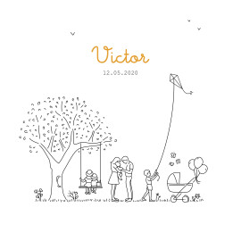 Faire-part de naissance Promesse (4 enfants) grand frère & sœur