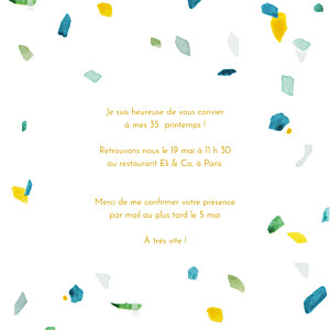 Carte d'invitation anniversaire adulte Palmiers - Rosemood