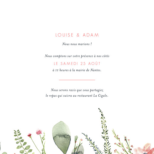 Faire-part de mariage Fleurs aquarelle crème - Page 3 Faire-part de mariage Fleurs aquarelle crème - Page 3