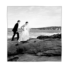 Carte de remerciement mariage Promesse sur le sable (4 pages) blanc