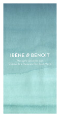 Menu de mariage Aquarelle bleu Menu de mariage Aquarelle bleu
