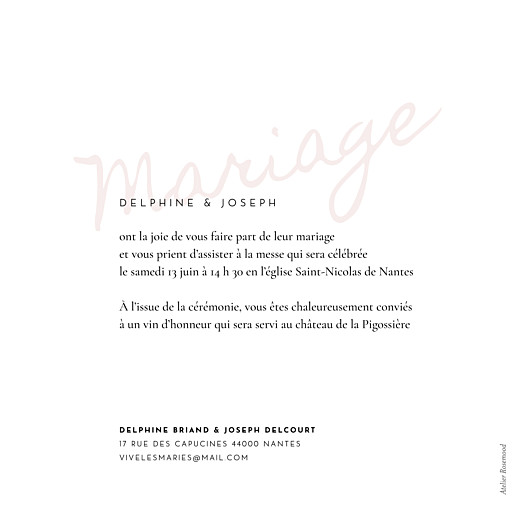 Faire-part de mariage Manuscrit rouge - Page 2 Faire-part de mariage Manuscrit rouge - Page 2
