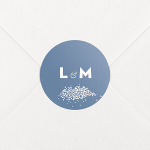 Stickers pour enveloppes mariage Gypsophile bleu Stickers pour enveloppes mariage Gypsophile bleu