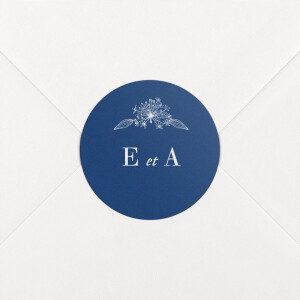 Stickers pour enveloppes mariage Nature chic bleu Stickers pour enveloppes mariage Nature chic bleu