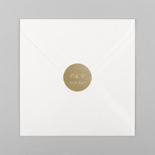 Stickers pour enveloppes mariage Poème kraft - Vue 2