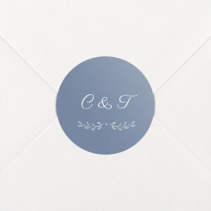 Stickers pour enveloppes mariage Poème bleu