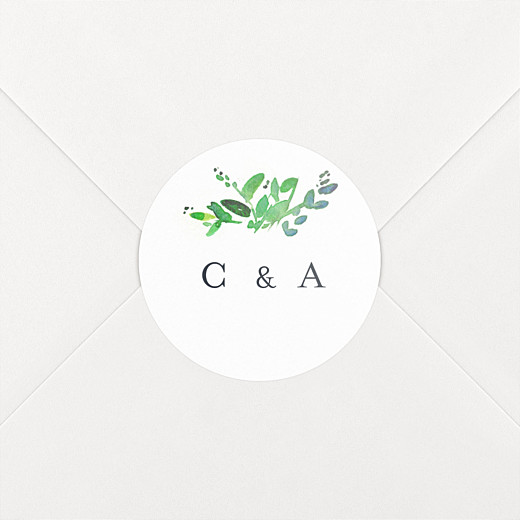 Stickers pour enveloppes mariage Canopée vert - Vue 1