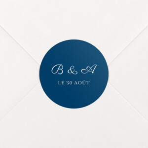 Stickers pour enveloppes mariage Carré chic bleu marine Stickers pour enveloppes mariage Carré chic bleu marine