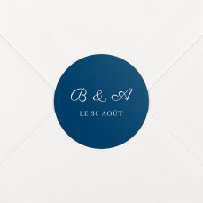 Stickers pour enveloppes mariage Carré chic bleu marine