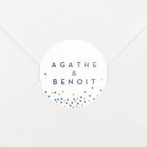 Stickers pour enveloppes mariage Confetti blanc