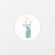 Stickers pour enveloppes mariage Bouquet sauvage jaune