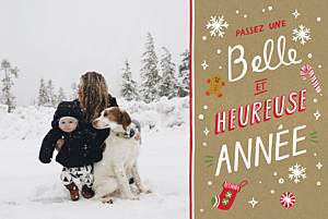 Carte de voeux petite alma goûter de noël cdv kraft Carte de voeux petite alma goûter de noël cdv kraft