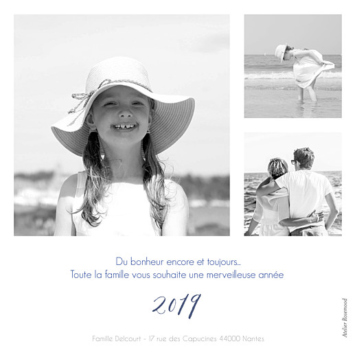Carte de voeux Hello new year 3 photos bleu - Page 2 Carte de voeux Hello new year 3 photos bleu - Page 2