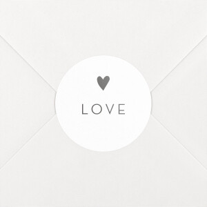 Stickers pour enveloppes mariage Élégant cœur blanc Stickers pour enveloppes mariage Élégant cœur blanc