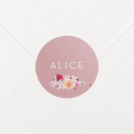 Stickers pour enveloppes naissance Gypsophile Rose