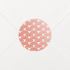 Stickers pour enveloppes naissance Pattern rouge