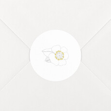 Stickers pour enveloppes naissance Couronne de fleurs blanc