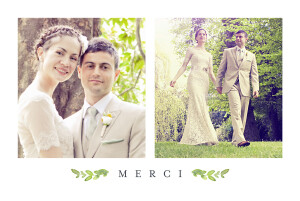 Carte de remerciement mariage Canopée vert Carte de remerciement mariage Canopée vert