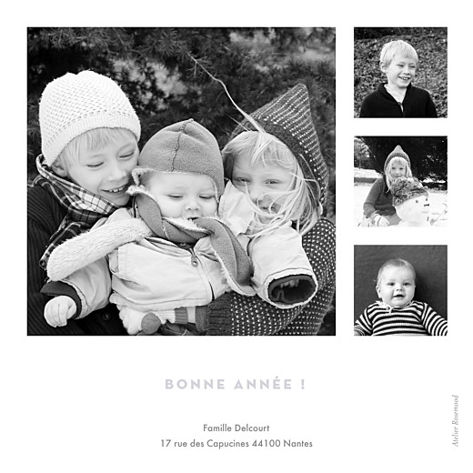 Carte de voeux Boule de Noël 4 photos rouge - Verso Carte de voeux Boule de Noël 4 photos rouge - Verso