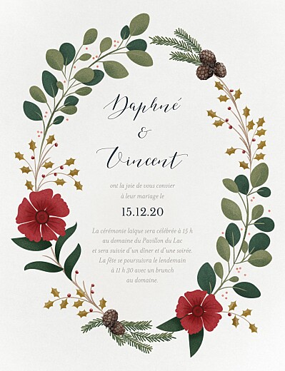 Faire-part de mariage Daphné hiver Faire-part de mariage Daphné hiver