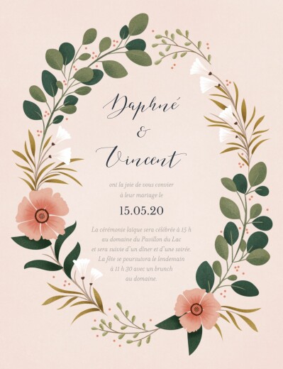 Faire-part de mariage Daphné printemps Faire-part de mariage Daphné printemps