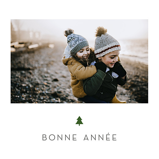 Carte de voeux Elégant sapin blanc Carte de voeux Elégant sapin blanc