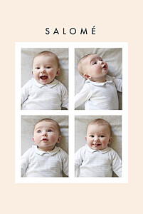Faire-part de naissance tendance corner (dorure) beige Faire-part de naissance tendance corner (dorure) beige