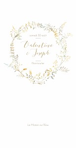 Menu de mariage beige les hautes herbes sable Menu de mariage beige les hautes herbes sable