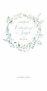 Menu de mariage vert les hautes herbes 4 pages vert Menu de mariage vert les hautes herbes 4 pages vert