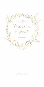 Menu de mariage beige les hautes herbes 4 pages sable Menu de mariage beige les hautes herbes 4 pages sable