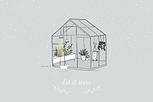 Carte de voeux jardin d'hiver Carte de voeux jardin d'hiver