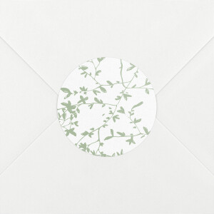 Stickers pour enveloppes mariage Reflets dans l'eau vert clair