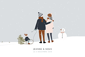 Faire-part de naissance tendance winter family (2 enfants) 1 Faire-part de naissance tendance winter family (2 enfants) 1