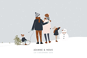 Faire-part de naissance tendance winter family (3 enfants) 1 Faire-part de naissance tendance winter family (3 enfants) 1