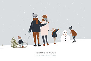 Faire-part de naissance tendance winter family (4 enfants) 1 Faire-part de naissance tendance winter family (4 enfants) 1