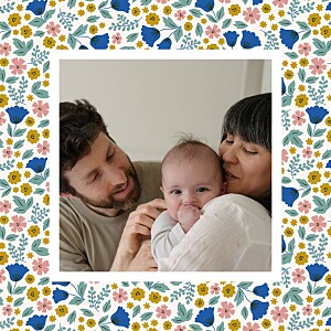Faire-part de naissance nature fleurs de saison (mini format) printemps Faire-part de naissance nature fleurs de saison (mini format) printemps