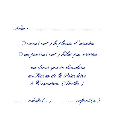 Carton réponse mariage Élégant blanc finition Carton réponse mariage Élégant blanc finition